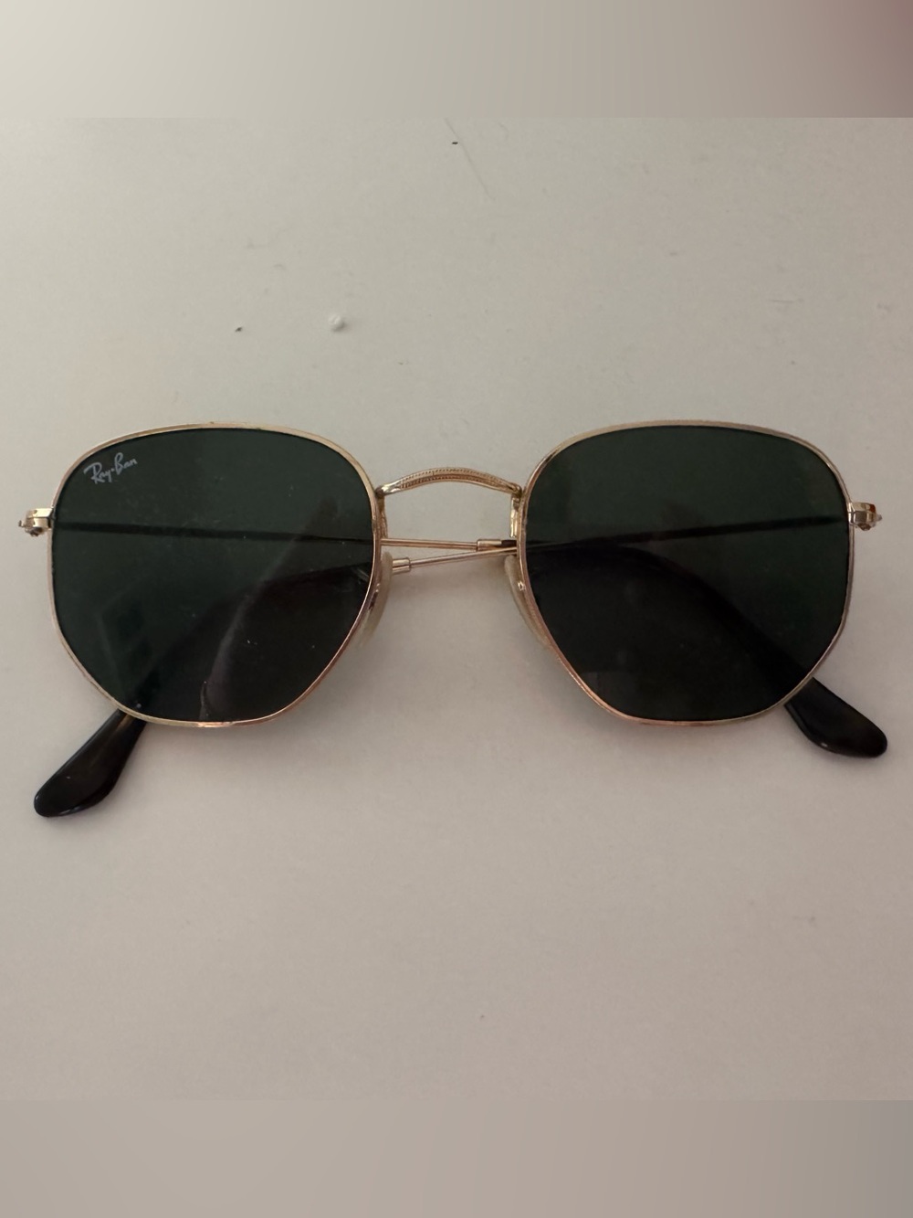 Ray-Ban Icons Polarized Hexagonal Sunglasses | Gold/Green